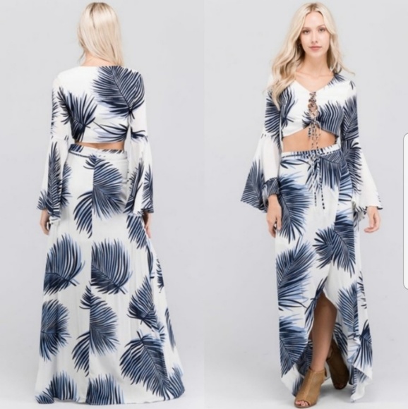 2 piece Tropical maxi skirt set - Picture 2 of 2